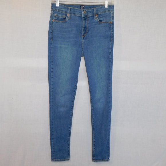GAP Denim Womens 27  REG SCULPT True Skinny Blue Jeans Mid Rise Medium Wash - Picture 1 of 9